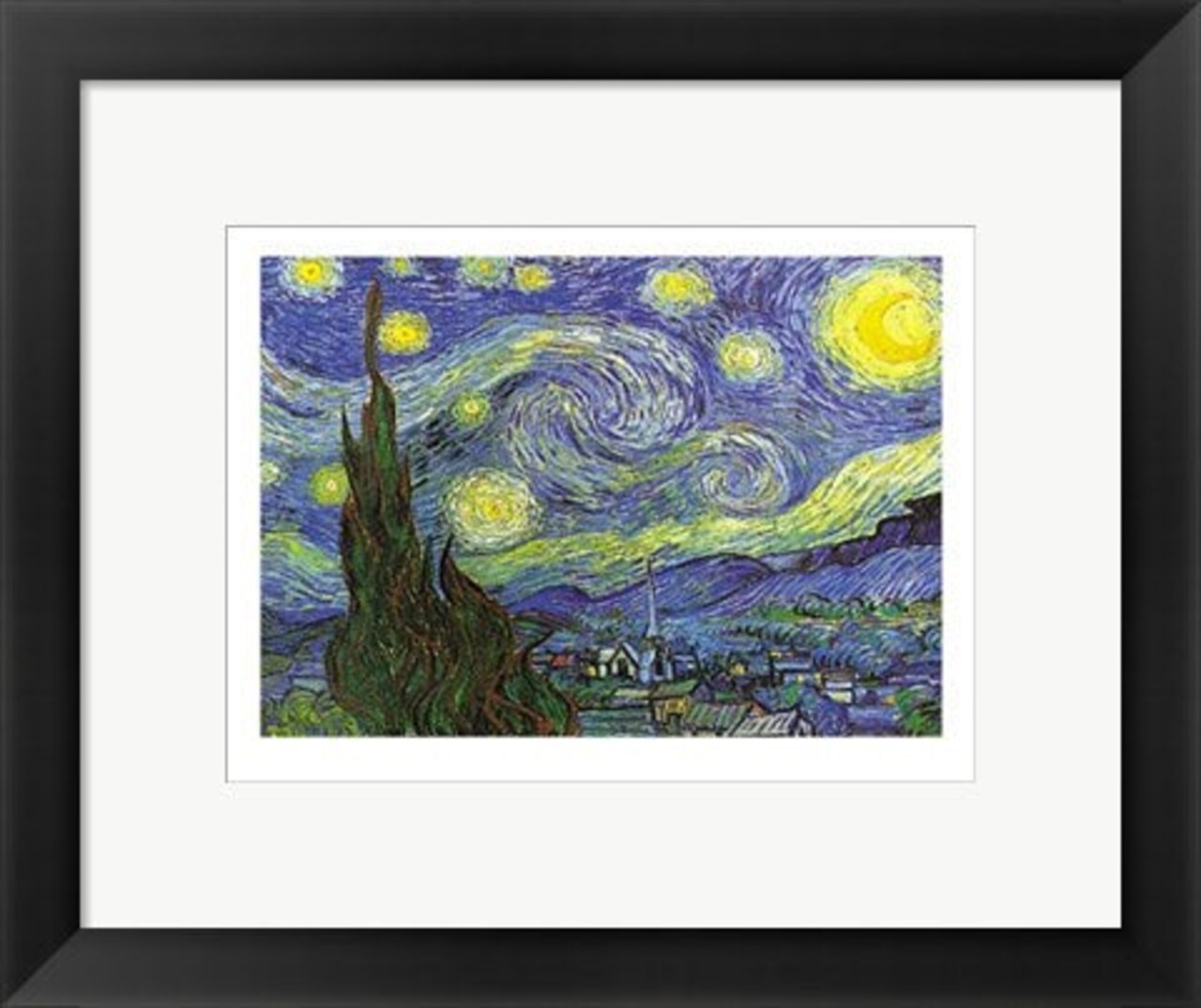 Framed Art Nuit Etoilee a St. Remy by Vincent van Gogh 9 1/2 x 11 3/4